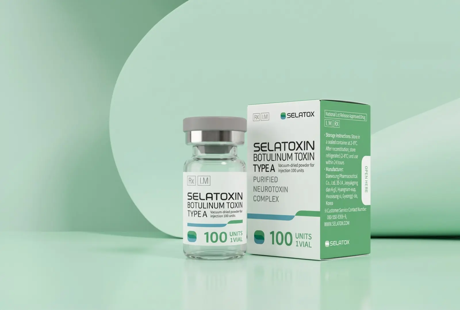 SELATOXIN 100 Units Botulinum Toxin Type A vial